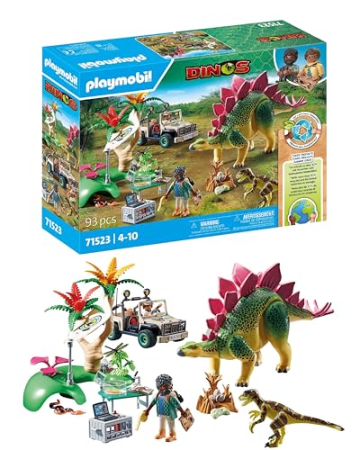 PLAYMOBIL Dinos 71523 Forschungscamp mit Dinos, aufregende Entdeckertour mit den Forschern, inklusive Funkgerät, Mikroskop und Dinoeiern, nachhaltiges Spielzeug für Kinder ab 4 Jahren von PLAYMOBIL