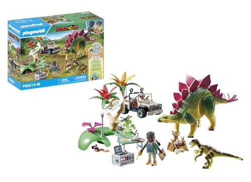PLAYMOBIL Dinos 71523 Forschungscamp mit Dinos, aufregende Entdeckertour mit den Forschern, inklusive Funkgerät, Mikroskop und Dinoeiern, nachhaltiges Spielzeug für Kinder ab 4 Jahren von PLAYMOBIL
