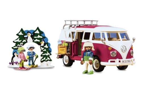 PLAYMOBIL 71814, Volkswagen T1 Camping Bus Netto Winteredition II, 2024, 79 Teile, 5-99 Jahre von PLAYMOBIL