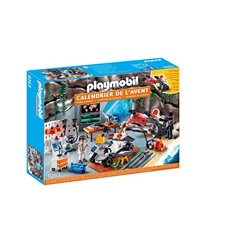 PLAYMOBIL Adventskalender 9263 Spy Team Werkstatt mit Superwaffe inkl. Laser und Aufklärungsdrohnen, Ab 4 Jahren von PLAYMOBIL