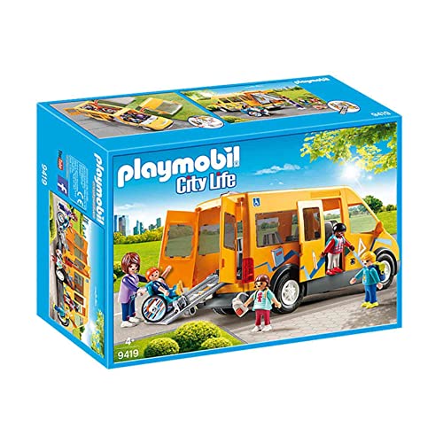 PLAYMOBIL City Life 9419 Schulbus mit abnehmbaren Dach, Für Kinder ab 4 Jahren von PLAYMOBIL
