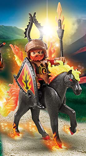 PLAYMOBIL 9882 Feuerpferd mit Reiter (Burnham Raiders) (Folienverpackung) von PLAYMOBIL