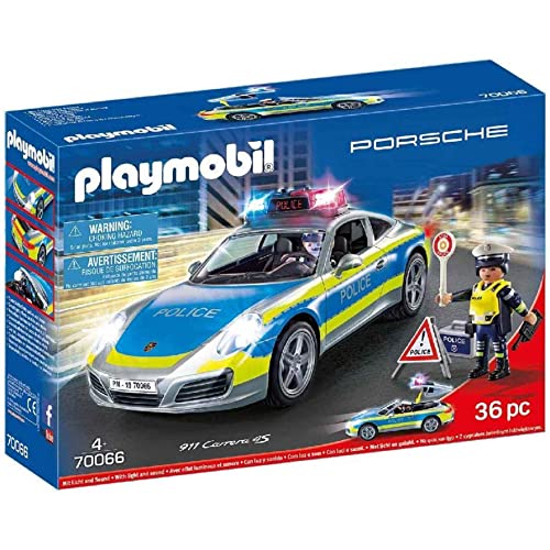 PLAYMOBIL 70066 Porsche 911 Carrera 4S Police, mit Licht, ab 4 Jahren von PLAYMOBIL