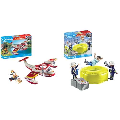 PLAYMOBIL Action Heroes 71463 Feuerwehrflugzeug mit Löschfunktion & Action Heroes 71465 Feuerwehrleute mit Luftkissen PLAYMOBIL Action Heroes 71463 Feuerwehrflugzeug mit Löschfunktion & Action Heroes 71465 Feuerwehrleute mit Luftkissen von PLAYMOBIL