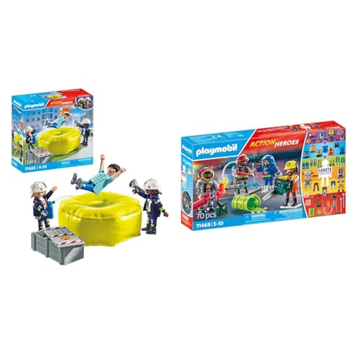 PLAYMOBIL Action Heroes 71465 Feuerwehrleute mit Luftkissen & Action Heroes 71468 My Figures Feuerwehr, kreatives Spielvergnügen PLAYMOBIL Action Heroes 71465 Feuerwehrleute mit Luftkissen & Action Heroes 71468 My Figures Feuerwehr, kreatives Spielvergnügen von PLAYMOBIL