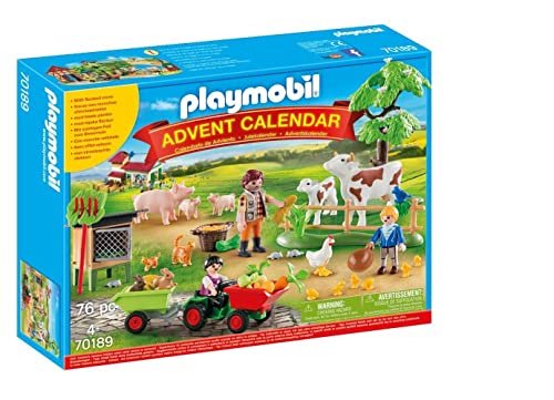 PLAYMOBIL Adventskalender 70189 Auf dem Bauernhof mit zahlreichen Figuren, Tieren und Zubehörteilen hinter jedem Türchen inkl. Baunhofdiorama, 76-teilig, Ab 4 Jahren PLAYMOBIL Adventskalender 70189 Auf dem Bauernhof mit zahlreichen Figuren, Tieren und Zubehörteilen hinter jedem Türchen inkl. Baunhofdiorama, 76-teilig, Ab 4 Jahren von PLAYMOBIL