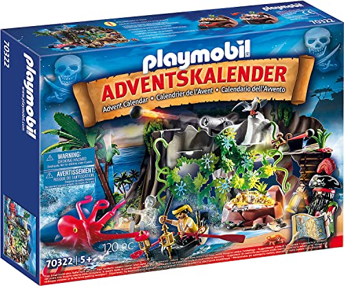 PLAYMOBIL Adventskalender 70322 Schatzsuche in der Piratenbucht mit zahlreichen Figuren, Tieren und Zubehörteilen hinter jedem Türchen, 120-teilig, Für Kinder ab 5 Jahren PLAYMOBIL Adventskalender 70322 Schatzsuche in der Piratenbucht mit zahlreichen Figuren, Tieren und Zubehörteilen hinter jedem Türchen, 120-teilig, Für Kinder ab 5 Jahren von PLAYMOBIL