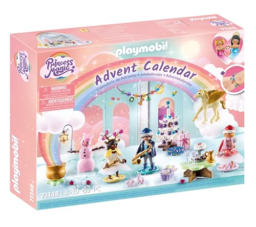 PLAYMOBIL Adventskalender 71348 Weihnachtsfest unter dem Regenbogen, Weihnachtsfest mit den Regenbogenprinzessinnen, Adventszeit voller Überraschungen, Spielzeug für Kinder ab 4 Jahren von PLAYMOBIL