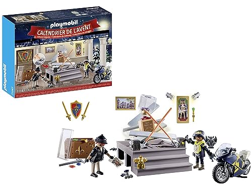 PLAYMOBIL Adventskalender Polizei 71347 Museumsdiebstahl, Adventskalender für Polizeifans, Adventszeit voller Überraschungen, Spielzeug für Kinder ab 4 Jahren von PLAYMOBIL