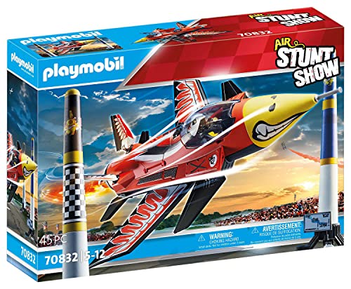 PLAYMOBIL Air Stuntshow 70832 Düsenjet Eagle, Spielzeug-Flugzeugmit drehbarer Turbine, Spielzeug für Kinder ab 5 Jahren von PLAYMOBIL