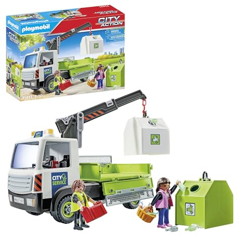 PLAYMOBIL City Action 71431 Altglas-LKW mit Container, Stadtreinigung, Altglascontainer, LKW-Fahrer und zahlreiche Flaschen, hochklappbare Ladefläche zum Entladen, Spielzeug für Kinder ab 4 Jahren PLAYMOBIL City Action 71431 Altglas-LKW mit Container, Stadtreinigung, Altglascontainer, LKW-Fahrer und zahlreiche Flaschen, hochklappbare Ladefläche zum Entladen, Spielzeug für Kinder ab 4 Jahren von PLAYMOBIL