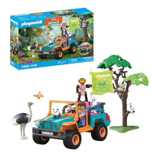 PLAYMOBIL | Animals & Friends | Bunter Geländewagen | Spielzeug ab 4 Jahren | Geschenk für Kinder | Fördert Kreativität & Abenteuerlust | Mit Figuren, Fahrzeug & Zubehör | 71854 von PLAYMOBIL