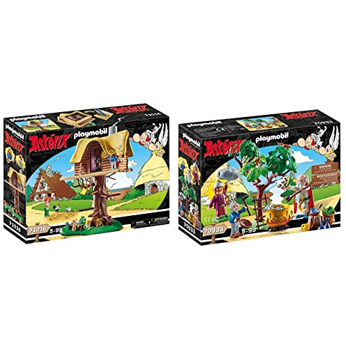 PLAYMOBIL Asterix 71016 Troubadix mit Baumhaus, Spielzeug für Kinder ab 5 Jahren & Asterix 70933 Miraculix mit Zaubertrank, Spielzeug für Kinder ab 5 Jahren von PLAYMOBIL