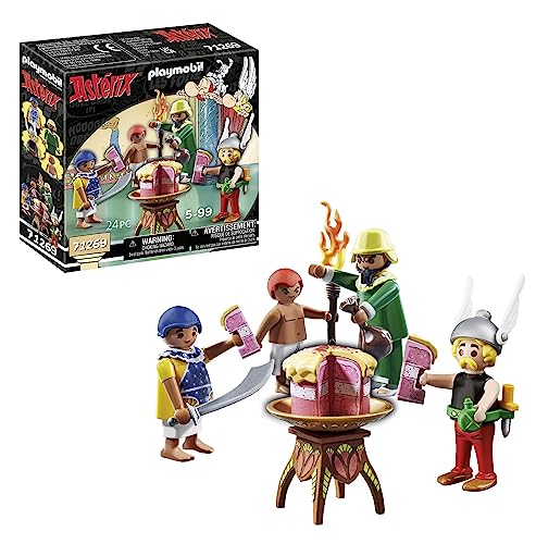 PLAYMOBIL Asterix 71269 Pyradonis' vergiftete Torte, Asterix, Kleopatra`s Vorkoster sowie Pyradonis und dessen Helfer Schraubzieris, Spielzeug für Kinder ab 5 Jahren von PLAYMOBIL