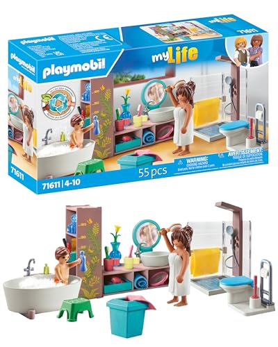 PLAYMOBIL MyLife 71611 Badezimmer, inklusive Zwei Figuren und zahlreichen Accessoires, zu über 80 % aus recycelten und biobasierten Materialien, detailreiches Spielzeug für Kinder ab 4 Jahren PLAYMOBIL MyLife 71611 Badezimmer, inklusive Zwei Figuren und zahlreichen Accessoires, zu über 80 % aus recycelten und biobasierten Materialien, detailreiches Spielzeug für Kinder ab 4 Jahren von PLAYMOBIL