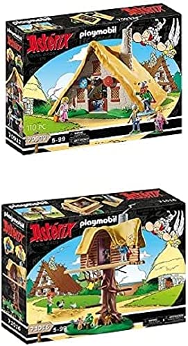 PLAYMOBIL Bundle Asterix 70932 Hütte des Majestix, Spielzeug für Kinder ab 5 Jahren Asterix 71016 Troubadix mit Baumhaus, Spielzeug für Kinder ab 5 Jahren von PLAYMOBIL