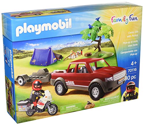 PLAYMOBIL - Camping mit Pick-UP Zubehör für Puppen und Figuren, Mehrfarbig (PLA70116) von PLAYMOBIL
