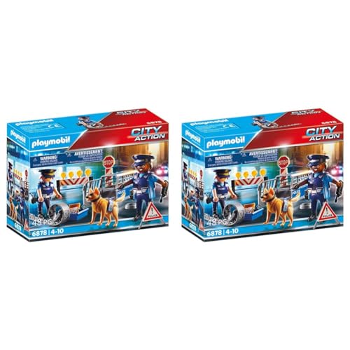 PLAYMOBIL City Action 6878 Polizei-Straßensperre, Ab 5 Jahren (Packung mit 2) von PLAYMOBIL