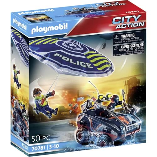 PLAYMOBIL City Action 70781 Polizei-Fallschirm: Verfolgung des Amphibien-Fahrzeugs, Schwimmfähig, Spielzeug für Kinder ab 5 Jahren PLAYMOBIL City Action 70781 Polizei-Fallschirm: Verfolgung des Amphibien-Fahrzeugs, Schwimmfähig, Spielzeug für Kinder ab 5 Jahren von PLAYMOBIL