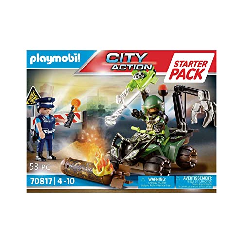 PLAYMOBIL City Action 70816 Starter Pack Polizei Gefahrentraining, Spielzeug für Kinder ab 4 Jahren von PLAYMOBIL