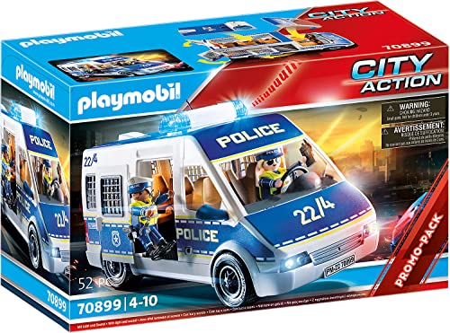 PLAYMOBIL City Action 70899 Polizei-Mannschaftswagen, Mit Licht und Sound, Spielzeug für Kinder ab 4 Jahren von PLAYMOBIL