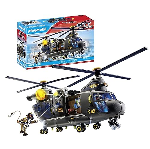 PLAYMOBIL City Action 71149 SWAT-Rettungshelikopter, detailreicher SWAT-Rettungshelikopter mit Licht- und Soundmodul, Spielzeug für Kinder ab 5 Jahren von PLAYMOBIL