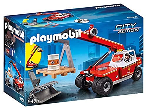PLAYMOBIL City Action 9465 Feuerwehr-Teleskoplader, Ab 5 Jahren von PLAYMOBIL