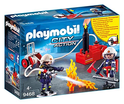 PLAYMOBIL City Action 9468 Feuerwehrmänner mit Löschpumpe, Ab 5 Jahren von PLAYMOBIL