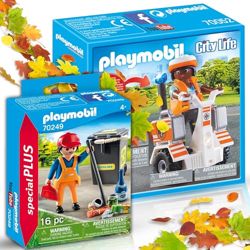 PLAYMOBIL City Action Set: Ratowniczy Balance Racer 70052 Special Plus Straßenreiniger – Actiongeladene Rettungseinsätze & saubere Straßen! von PLAYMOBIL