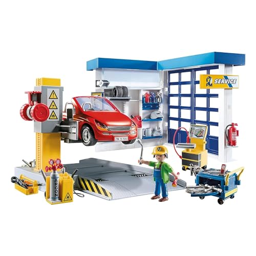 PLAYMOBIL City Life 70202 Autowerkstatt, Ab 4 Jahren, 153-teilig [Exklusiv bei Amazon] von PLAYMOBIL