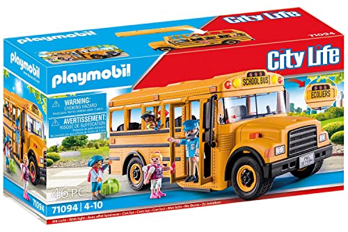 PLAYMOBIL City Life 71094 US Schulbus, Spielzeug-Bus mit Blinklicht, Spielzeug für Kinder ab 4 Jahren von PLAYMOBIL