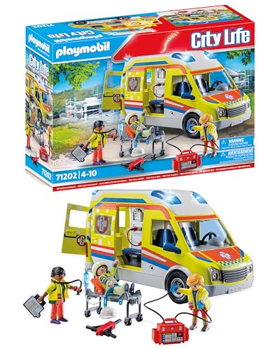 PLAYMOBIL City Life 71202 Rettungswagen mit Licht und Sound, Spielzeug für Kinder ab 4 Jahren von PLAYMOBIL