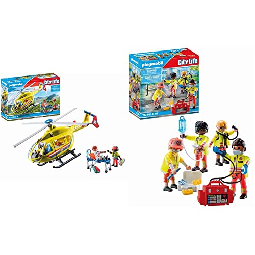 PLAYMOBIL City Life 71203 Rettungshelikopter, Spielzeug für Kinder ab 4 Jahren & City Life 71244 Rettungsteam, Spielzeug für Kinder ab 4 Jahren PLAYMOBIL City Life 71203 Rettungshelikopter, Spielzeug für Kinder ab 4 Jahren & City Life 71244 Rettungsteam, Spielzeug für Kinder ab 4 Jahren von PLAYMOBIL