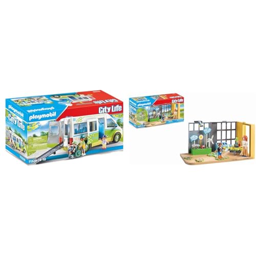 PLAYMOBIL City Life 71329 Schulbus, Großer Schulbus mit Schiebetür & City Life 71331 Anbau Klimakunde, Klassenzimmer der Zukunft PLAYMOBIL City Life 71329 Schulbus, Großer Schulbus mit Schiebetür & City Life 71331 Anbau Klimakunde, Klassenzimmer der Zukunft von PLAYMOBIL