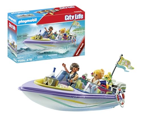 PLAYMOBIL City Life 71366 Promo Pack Hochzeitsreise, romantischer Ausflug mit dem Motorboot, gemeinsame Flitterwochen nach der Traumhochzeit, Spielzeug für Kinder ab 4 Jahren von PLAYMOBIL