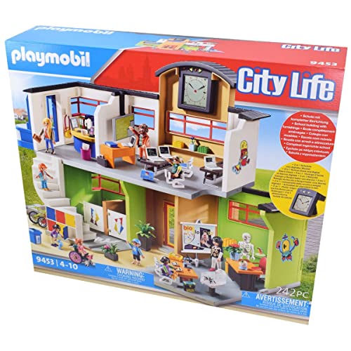 PLAYMOBIL City Life 9453 Große Schule mit Zwei Klassenzimmern, Sekretariat, Treppe, integrierten Schließfächern, Aufzug und Toiletten sowie digitaler Uhr mit Weckerfunktion, für Kinder ab 5 Jahren PLAYMOBIL City Life 9453 Große Schule mit Zwei Klassenzimmern, Sekretariat, Treppe, integrierten Schließfächern, Aufzug und Toiletten sowie digitaler Uhr mit Weckerfunktion, für Kinder ab 5 Jahren von PLAYMOBIL