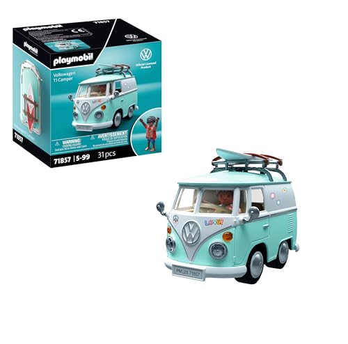 PLAYMOBIL | Collector Cars | Volkswagen T1 Camper | Modellauto für Erwachsene & Kinder | Mit Stickern zum Personalisieren | Geschenk für Auto-Fans & Sammler | Detailgetreues Design | 71857 von PLAYMOBIL
