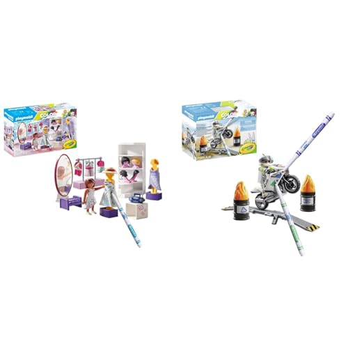 PLAYMOBIL Color 71373 Fashion Design Set, Design für Verschiedene Kleidungsstile & Color 71377 Motorrad, kreatives Fahrzeugdesign mit wasserlöslichen Stiften PLAYMOBIL Color 71373 Fashion Design Set, Design für Verschiedene Kleidungsstile & Color 71377 Motorrad, kreatives Fahrzeugdesign mit wasserlöslichen Stiften von PLAYMOBIL