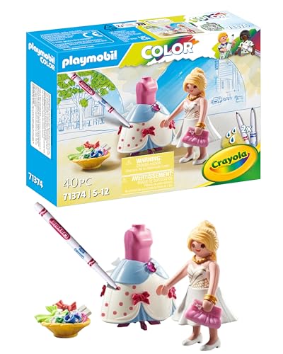 PLAYMOBIL Color 71374 Fashion Kleid, kreatives Design für Verschiedene Kleidungsstile, mit wasserlöslichen Stiften, Schwamm und zahlreichem Zubehör, künstlerisches Spielzeug für Kinder ab 5 Jahren PLAYMOBIL Color 71374 Fashion Kleid, kreatives Design für Verschiedene Kleidungsstile, mit wasserlöslichen Stiften, Schwamm und zahlreichem Zubehör, künstlerisches Spielzeug für Kinder ab 5 Jahren von PLAYMOBIL