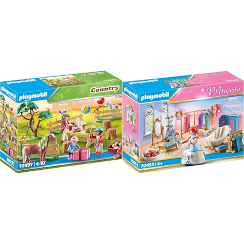 PLAYMOBIL Country 70997 Kindergeburtstag auf dem Ponyhof, Spielzeug für Kinder ab 4 Jahren & Princess 70454 Ankleidezimmer mit Badewanne, Ab 4 Jahren PLAYMOBIL Country 70997 Kindergeburtstag auf dem Ponyhof, Spielzeug für Kinder ab 4 Jahren & Princess 70454 Ankleidezimmer mit Badewanne, Ab 4 Jahren von PLAYMOBIL