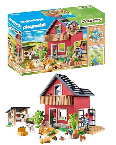 PLAYMOBIL Country 71248 Bauernhaus mit Wohn- und Schlafbereichen, inkl. Stall und Zubehör, ab 4 Jahren von PLAYMOBIL