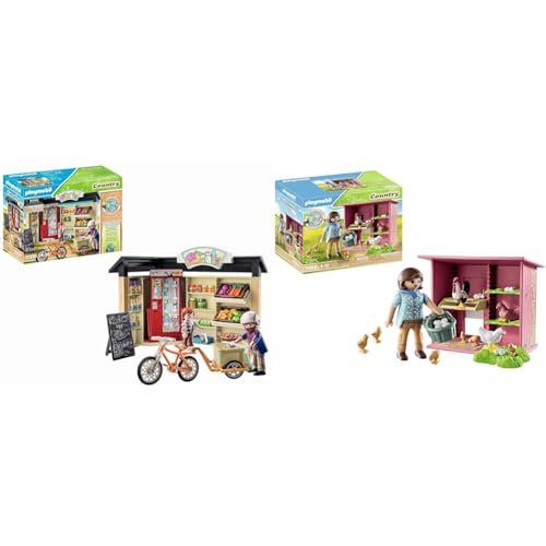 PLAYMOBIL Country 71250 24-Stunden-Hofladen, Fahrrad mit Anhänger & Country 71308 Hühner mit Küken, e Hühnerfamilie für deinen Bauernhof PLAYMOBIL Country 71250 24-Stunden-Hofladen, Fahrrad mit Anhänger & Country 71308 Hühner mit Küken, e Hühnerfamilie für deinen Bauernhof von PLAYMOBIL