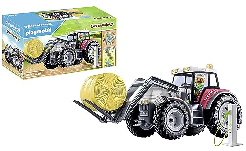 PLAYMOBIL Country 71305 Großer Traktor, elektrobetriebener Traktor mit aufklappbarem Dach und E-Ladesäule, Spielzeug für Kinder ab 4 Jahren von PLAYMOBIL