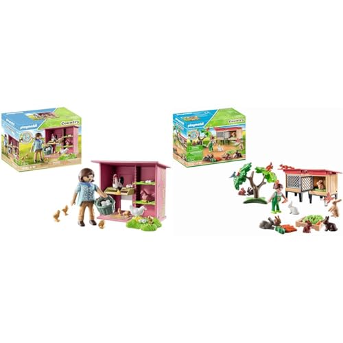 PLAYMOBIL Country 71308 Hühner mit Küken & Country 71252 Kaninchenstall, Tiere für den Bio-Bauernhof, Nachhaltiges Spielzeug für Kinder ab 4 Jahren PLAYMOBIL Country 71308 Hühner mit Küken & Country 71252 Kaninchenstall, Tiere für den Bio-Bauernhof, Nachhaltiges Spielzeug für Kinder ab 4 Jahren von PLAYMOBIL
