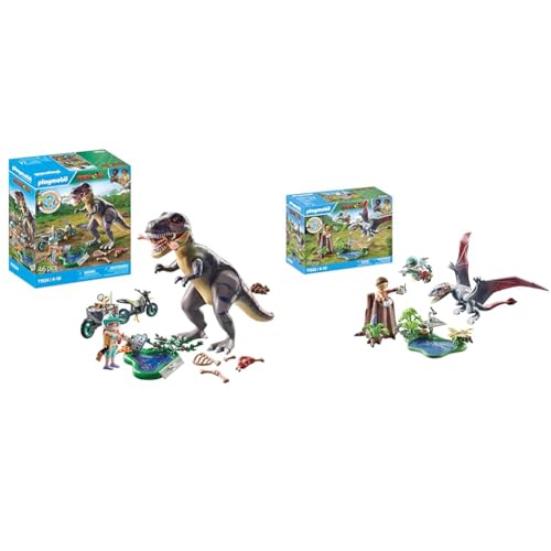 PLAYMOBIL Dinos 71524 T-Rex-Spurensuche, aufregende Suche nach dem Tyrannosaurus Rex & Dinos 71525 Beobachtungsstation für Dimorphodon PLAYMOBIL Dinos 71524 T-Rex-Spurensuche, aufregende Suche nach dem Tyrannosaurus Rex & Dinos 71525 Beobachtungsstation für Dimorphodon von PLAYMOBIL