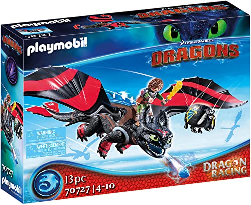 PLAYMOBIL DreamWorks Dragons 70727 Dragon Racing: Hicks und Ohnezahn, Mit Lichtmodul, Ab 4 Jahren von PLAYMOBIL