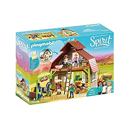 PLAYMOBIL DreamWorks Spirit 70118 Pferdestall mit Lucky, PRU & Abigail, Ab 4 Jahren von PLAYMOBIL