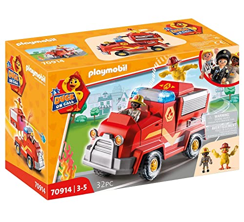 PLAYMOBIL Duck ON Call 70914 Feuerwehr Einsatzfahrzeug, Mit Licht und Sound, Spielzeug für Kinder ab 3 Jahren von PLAYMOBIL