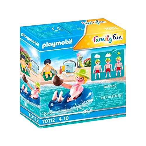 PLAYMOBIL Family Fun 70112 Badegast mit Schwimmreifen, Schwimmfähig, Ab 4 Jahren von PLAYMOBIL