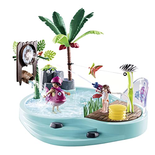 PLAYMOBIL Family Fun 70610 Spaßbecken mit Wasserspritze, Zum Bespielen mit Wasser, Ab 4 Jahren von PLAYMOBIL